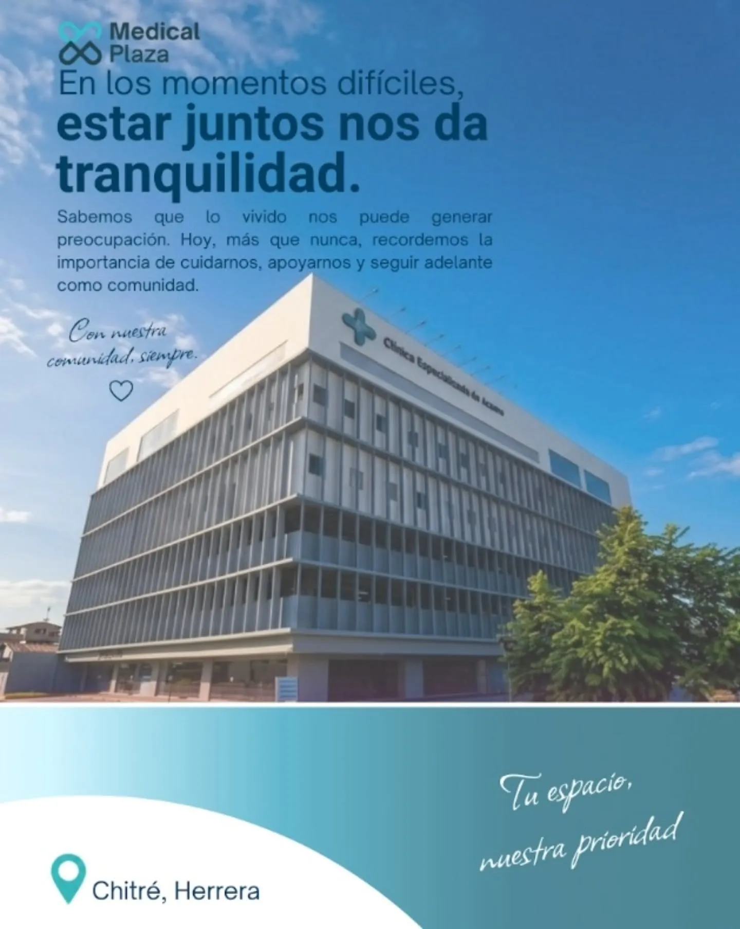 En Medical Plaza creemos que cuidarnos, apoyarnos y acompañarnos es fundamental para seguir adelante. Hoy, más que nunca