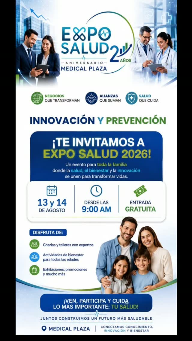 Estás invitado y no te lo puedes perder, ven con toda tu familia. Te esperamos!!! #entradagratis #todopublico #exposalud